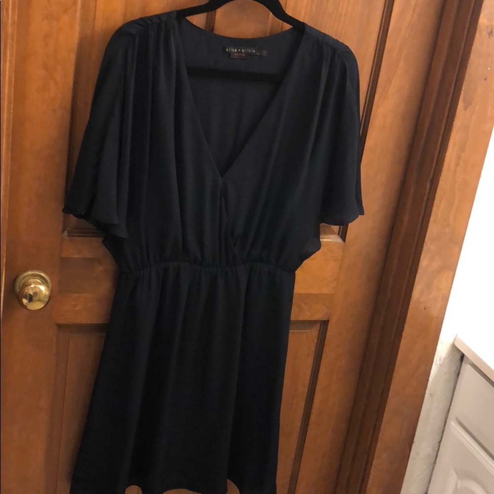 Alice + Olivia Navy Employed Line Dress